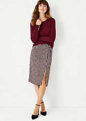 Ann Taylor Houndstooth Knotted Pencil Skirt