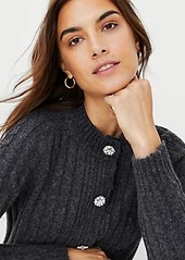 Ann Taylor Jeweled Button Cable Cardigan