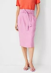 Ann Taylor Linen Blend Tie Waist Paperbag Pencil Skirt
