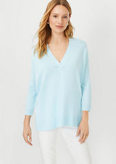 Ann Taylor Linen Blend V-Neck Sweater