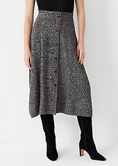 Ann Taylor Marled Button Sweater Skirt 