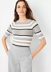 Ann Taylor Multi Stripe Ribbed Sweater