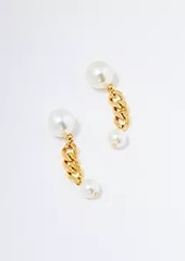 Ann Taylor Pearlized Chain Drop Earrings