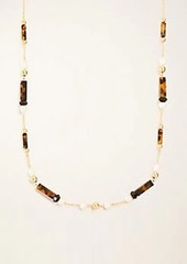 Ann Taylor Pearlized Tortoiseshell Print Station Necklace