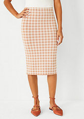 Ann Taylor Petite Checked Sweater Pencil Skirt