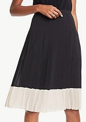 Ann Taylor Petite Colorblock Pleated Skirt