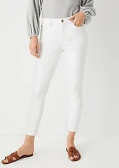 Ann Taylor Petite Curvy Sculpting Pocket Mid Rise Skinny Jeans in White