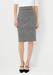Ann Taylor Petite Dotted Hexagon Piped Pencil Skirt