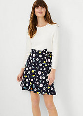 Ann Taylor Petite Floral Flounce Skirt
