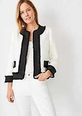 Ann Taylor Petite Framed Fringe Tweed Jacket