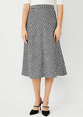 Ann Taylor Petite Gingham Tweed Midi Skirt