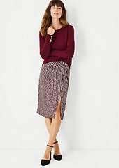 Ann Taylor Petite Houndstooth Knotted Pencil Skirt