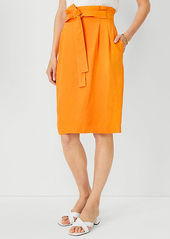 Ann Taylor Petite Linen Blend Paperbag Pencil Skirt