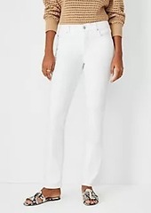 Ann Taylor Petite Sculpting Pocket Mid Rise Slim Boot Cut Jeans in White
