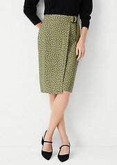 Ann Taylor Petite Spotted Wrap Pencil Skirt