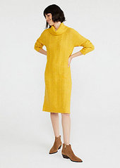 Ann Taylor Petite Turtleneck Cable Sweater Dress