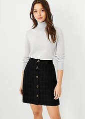 Ann Taylor Petite Tweed Button Front Skirt