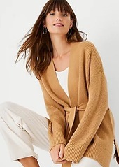 Ann Taylor Petite Waffle Belted Cardigan