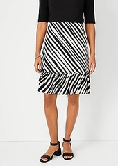 Ann Taylor Petite Zebra Stripe Flounce Skirt