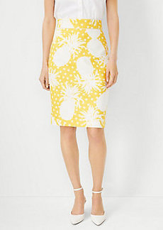 Ann Taylor Pineapple Piped Pencil Skirt
