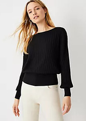 Ann Taylor Ribbed Bell Sleeve Sweater