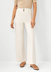 Ann Taylor Sculpting Pocket High Rise Corset Trouser Jeans in Natural Oat