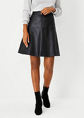 Ann Taylor Seamed Faux Leather Full Skirt