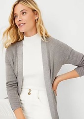 Ann Taylor Shimmer Ribbed Open Cardigan