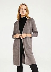Ann Taylor Shimmer Ribbed Open Cardigan