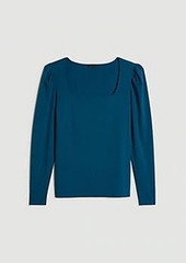 Ann Taylor Square Neck Puff Sleeve Top