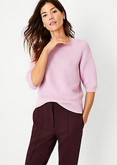 Ann Taylor Stitched Crew Neck Sweater