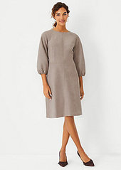 Ann Taylor Stitched Faux Suede Flare Dress