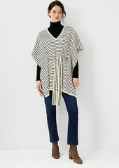 Ann Taylor Striped Belted Poncho
