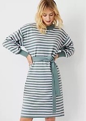 Ann Taylor Striped Belted Sweater Dress