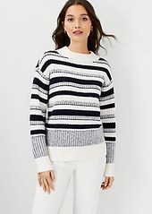 Ann Taylor Striped Mixed Stitch Sweater 