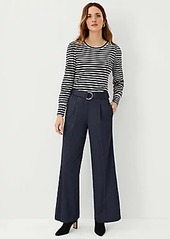 Ann Taylor The Belted Flannel Wide Leg Pant