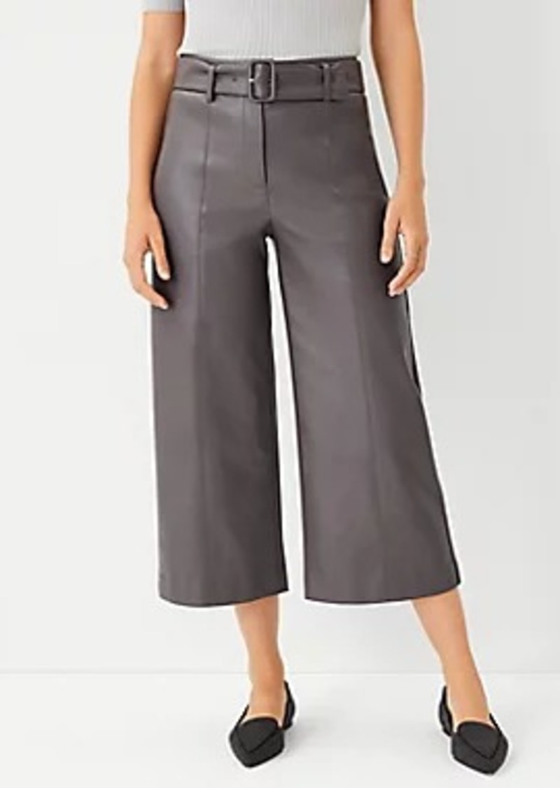 Ann Taylor The Faux Leather Belted Culotte Pant