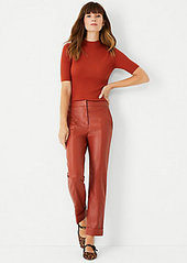 Ann Taylor The Faux Leather High Waist Ankle Pant