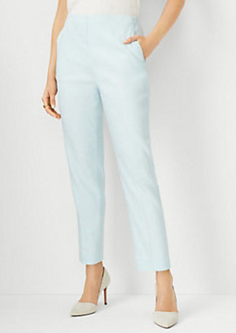 Ann Taylor The High Rise Side Zip Ankle Pant in Linen Blend Twill