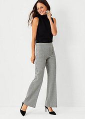 Ann Taylor The Houndstooth Side Zip Straight Pant