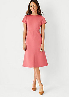 Ann Taylor The Midi Flare Dress in Double Knit