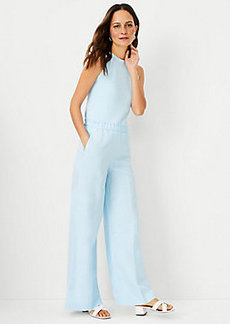 Ann Taylor The Pull On Palazzo Pant in Linen Blend