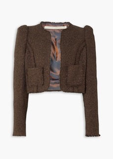ANNA MASON - Carrie cropped metallic silk-tweed jacket - Metallic - UK 10