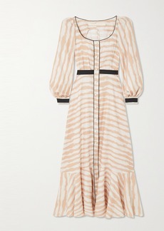 Anna Mason Phoebe Tiered Striped Linen Maxi Dress