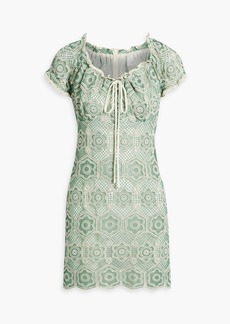 Anna Sui - Cotton-blend crocheted lace mini dress - Green - US 4
