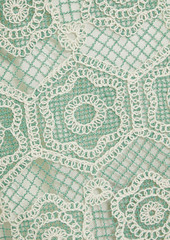 Anna Sui - Cotton-blend crocheted lace mini dress - Green - US 2