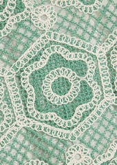 Anna Sui - Cotton-blend crocheted lace mini dress - Green - US 6