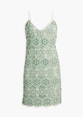 Anna Sui - Cotton-blend crocheted lace mini dress - Green - US 10
