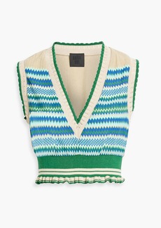 Anna Sui - Cropped crochet-knit cotton-blend vest - Green - M