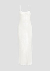Anna Sui - Crystal-embellished fishnet maxi dress - White - L